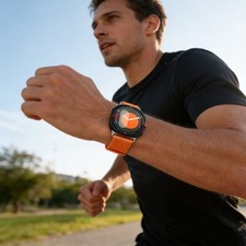 2-Wireless Earbuds Smart Watch Sedentary Reminder For 24/7 Monitoring Orange