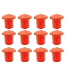 12PCS Plastic Reinforced Protective Cap Orange Safety Mushroom Survey Rebar C...