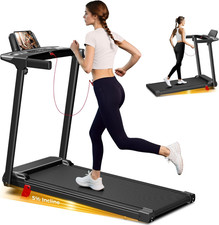 Portable Treadmill with Incline, 3.0HP Walking Pad with Handle Bar, 3-In-1 Folda