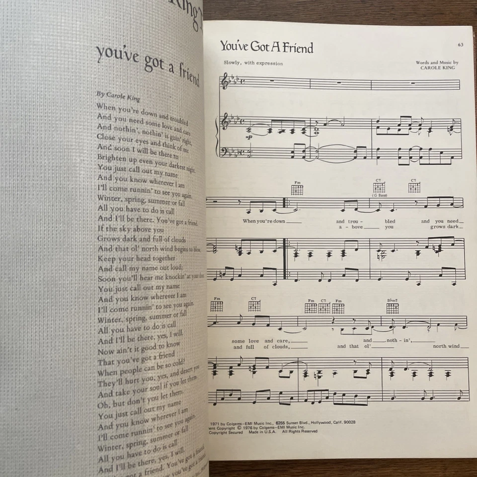 Carole King: Tapestry - 1976 Music Songbook with Bio & Photos - Deluxe Edition - Image 2 of 2