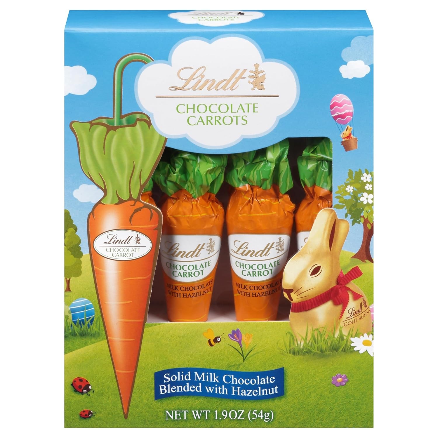 Lindt Chocolate Carrots, Milk Chocolate Candy Blended with Hazelnut SET of 3