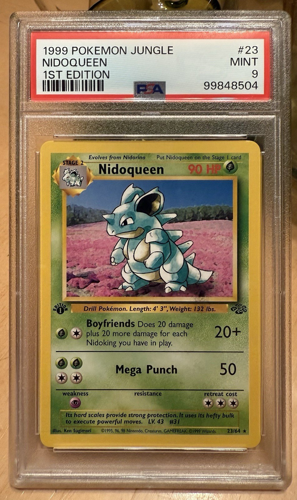 Nidoqueen 23/64 1st Edition Jungle PSA 9 Mint WOTC Rare Pokemon Card