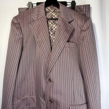 Vtg 1970s Herringbone Leisure Suit