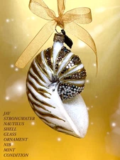 JAY STRONGWATER ULTRA RARE ( NAUTILUS SHELL ) GLASS ORNAMNET NIB MINT CONDITION