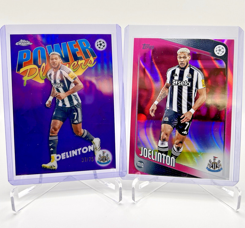 Topps Joelinton Lot - UEFA Neon Pink Flowfractor SP, Chrome /75 Newcastle 2026