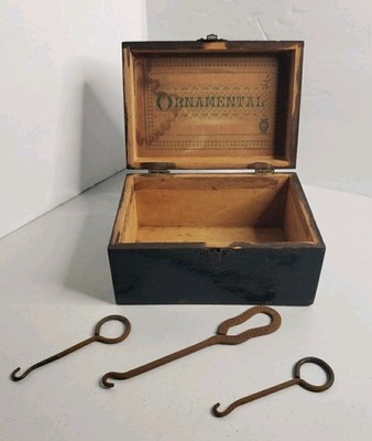 Antique Lot, 1890's ''Ornamental'' Soap Box, WJ Rogers Fine Shoes Lace Puller +