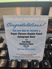 2025 Topps Chrome NFL Cam Ward Rookie Patch Autograph Base Redemption - RC
