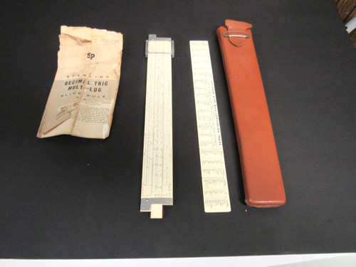 Vintage Sterling Multi-Log Slide Ruler 14 inches