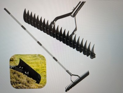 Widened 16-Inch Thatch Rake for Lawns