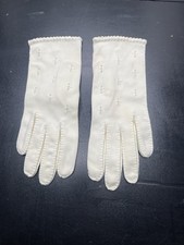 Vintage Pair Nylon Women  s Gloves , Church, Party, Special Occasion Wrist Length