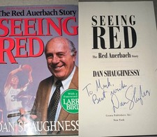 DAN SHAUGHNESSY SIGNED BOOK THE RED AUERBACH STORY SEEING RED 1ST EDITION HC