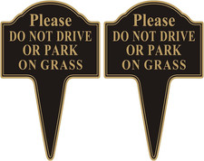 Do Not Drive or Park on Grass Sign, Double Sided 2-Pack 12  X18  Stay off Grass S