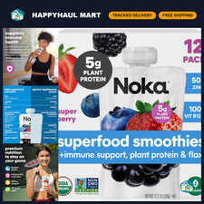 Organic Superfood Smoothie Pouches - Super Berry, Immune Support, 12 Pack