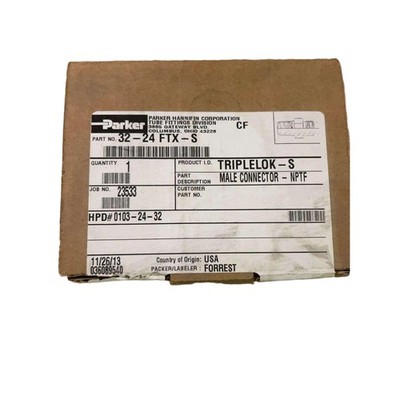 Parker TRIPLELOK-S Male NPTF Adapter  32-24 FTX-S Industrial Precision
