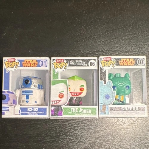 Funko Bitty Pop! Vinyl Figures R2-D2 #31, Greedo #07, The Joker #06 Set of 3