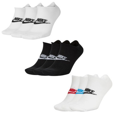 NIKE Unisex 3er Pack Sneaker Sportsocken - Everyday Essential, Logo, einfarbi...