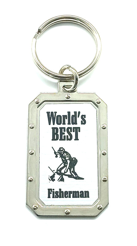 Vintage "World's Best Fisherman" Keychain Keyring