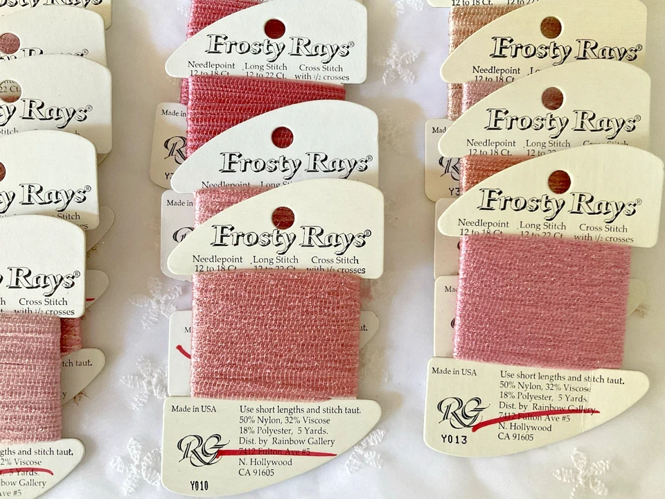 Rainbow Gallery Thread Frosty Rays Lot of 13 Medium Pink Shades Made in USA New - Image 4 of 4