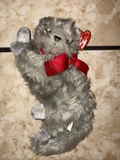 Beanie Babies BEANI the Grey Cat (8 Inch) MWMT (STICKER) Crease In Tag
