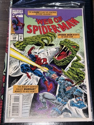 Web of Spider-Man #110 1994 Direct Edition Marvel Comic The Lizard Warrant Mint