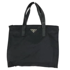 PRADA Handbag Black Nylon Leather Unisex From Japan