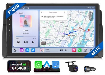 Android Autoradio 9'' 6+64 für BMW 3er E46 GPS Navi CarPlay WiFi DSP 4G Bluetooth