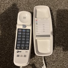 AT T Tl-210 White Trimline Corded Phone White Memory Dialing NEW
