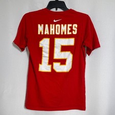 Patrick Mahomes 15 Kansas City Chiefs NFL Nike Red Jersey T-Shirt Youth LARGE