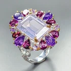 Handmade 8 ct+ Natural Lavender Quartz Ring 925 Sterling Silver Size 8 /R462976