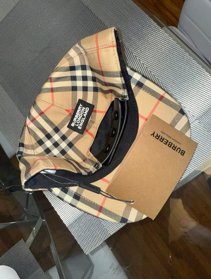 Gorra de béisbol Burberry vintage a cuadros para hombre talla M hecha en Inglaterra 100 algodón Foto 4 de 4
