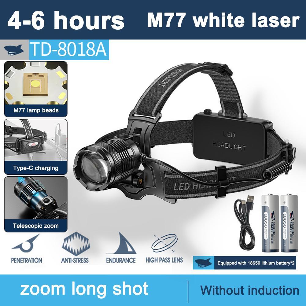 Motion Sensor Zoom Headlamp Outdoor High-power Super Bright USB Rechargeable O0