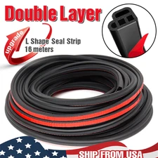 Car 16M/ 52ft L-Shape Door Trunk Seal Strip Rubber Weather Strip Edge Auto Guard
