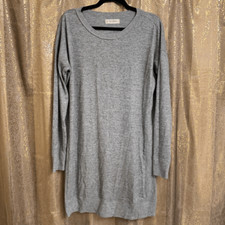 Lucky Brand Heather Gray Minimalist Long Sleeve Shirt Dress Medium