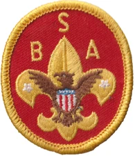 1960's BSA Universal Emblem Cloth Back Patch Yellow Bdr (AR2927)