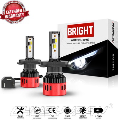 2x H4 9003 LED Headlight Bulbs High Low Beam 6000K For Toyota Prius 2004-2009