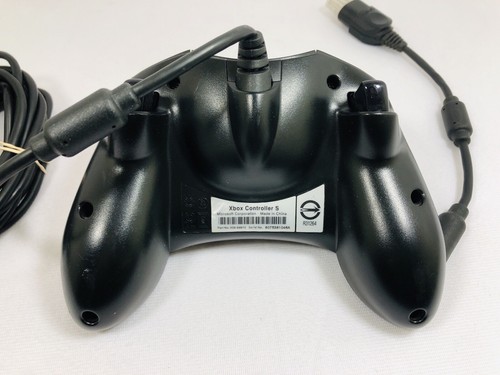 Original Xbox Controller Wired Black S-Type W/Breakaway Cable NEW THUMB GRIPS! - Picture 9 of 11