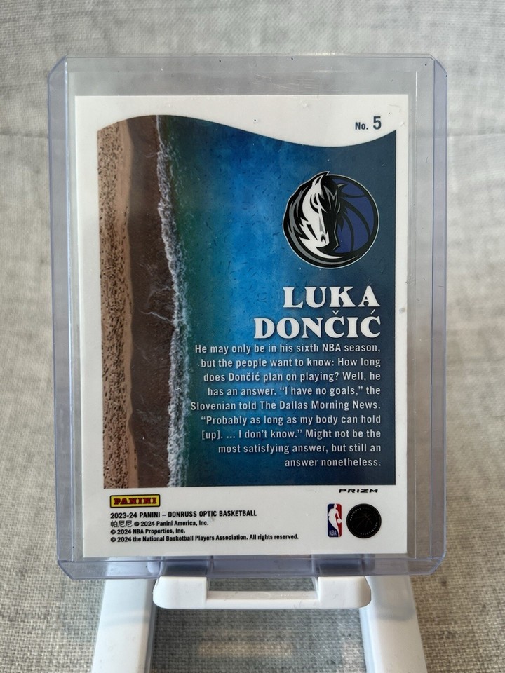 Luka Doncic 20232024 Donruss Optic Splash! Purple Prizm Dallas