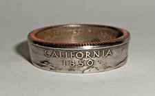 "Sealed"  California   US STATE QUARTER handcrafted  coin ring size 4-14