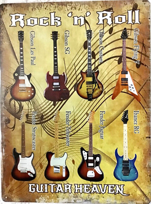 FREE SHIPPING! BUY or make OFFER B4 it s SOLD! Guitar heaven 12x16 TIN SIGN B16
