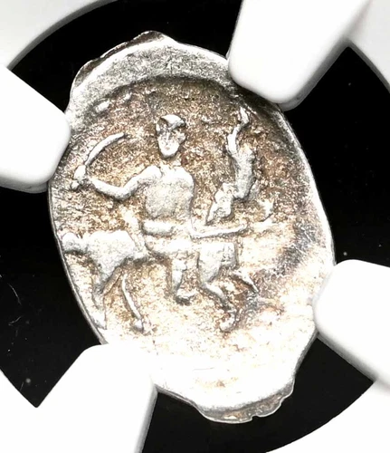 RUSSIA. Ivan IV "The Terrible", 1533-1584. Silver Sword Kopek, NGC AU58