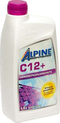 Alpine Langzeit-Kühlerfrostschutz C12+ 1,5 Liter silikatfrei G12+ VW TL 774 1,5L