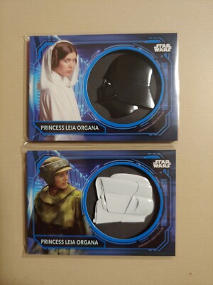 2021 Topps Star Wars x2 Battle Plans Princess Leia Helmet Medallion Blue /149