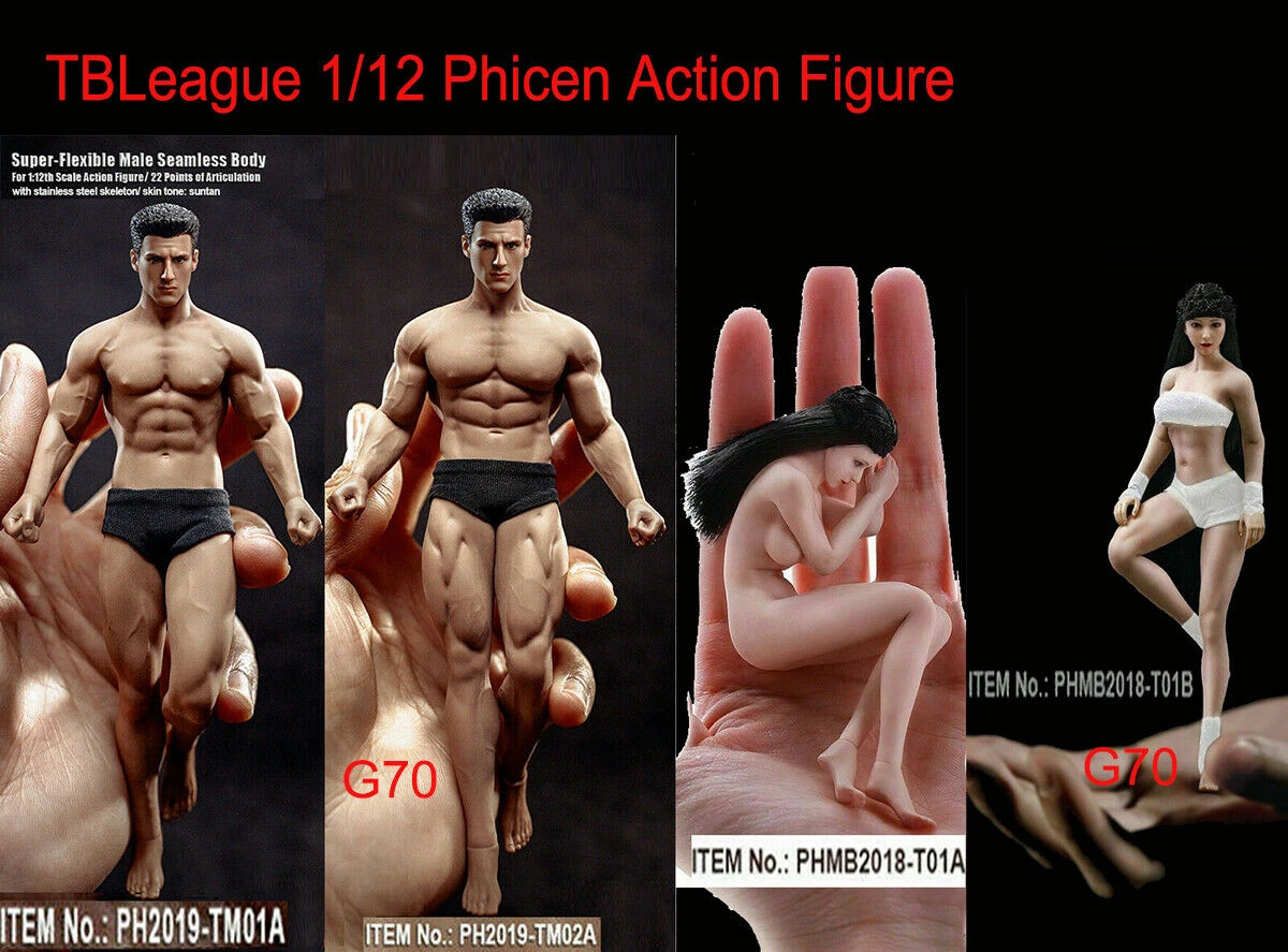 1/12 Seamless Male Body Female Action Figure Phicen Suntan Tbleague Phicen  Shf