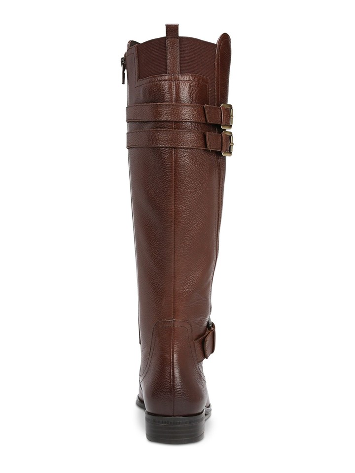 NATURALIZER Womens Brown Riding Boot Cushioned ZipUp Leather Boots 6 M eBay