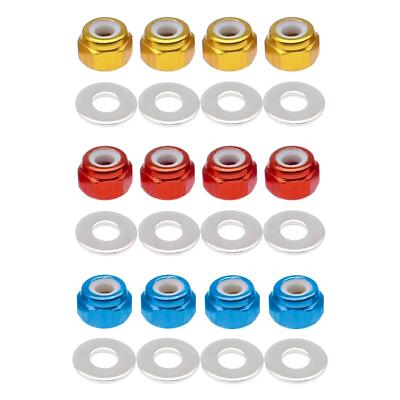 8 Stück 3 mm Radmutter mit Dichtung Metall Radmaterial für WLTOYS 144001 Maßstab 1:14