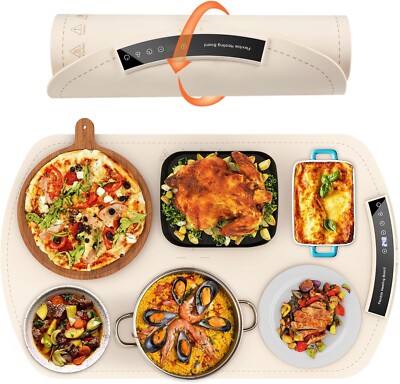Food Warming Mat, Electric Warming Tray for Buffets & Parties, Silicone Heati...