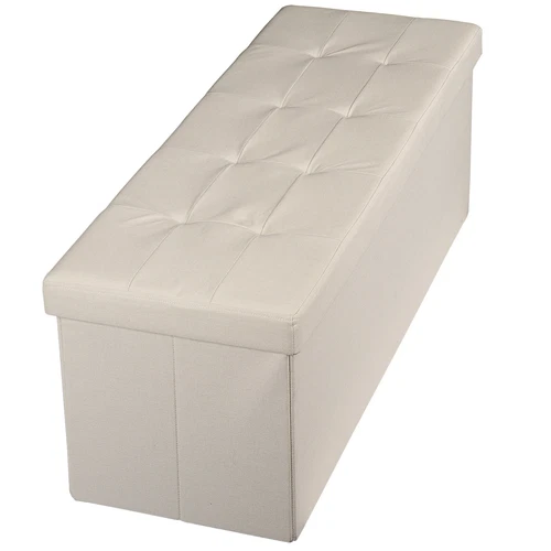 Folding Storage Ottoman Bench Foot Rest Foot Stool for Bedroom Entryway Indoor - Imagen 30 de 93