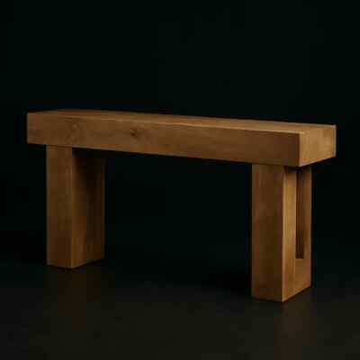 Arbor Solid Wood Console Table — Natural Oak Finish | eBay