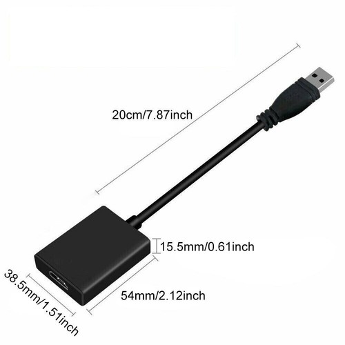 2X 1080P Audio Video Adaptor Cable USB 3.0/2.0/HDMI Converter For PC NEW - Picture 2 of 9