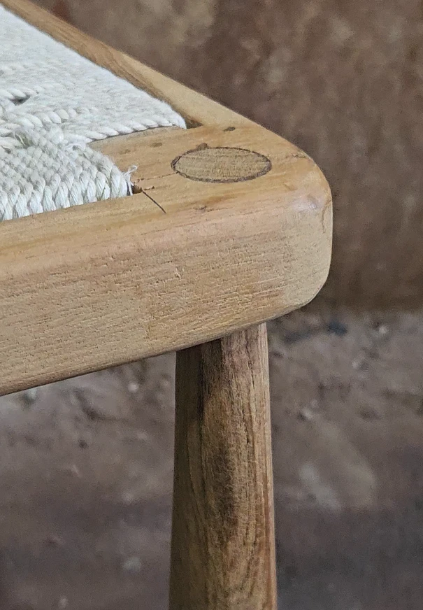 Lujosa silla de diseño artesanal de madera maciza - comedor y sala de estar artesanal Foto 4 de 4